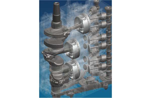 Diagram of Mechanically Efficient DOHC 12-Valve Engin